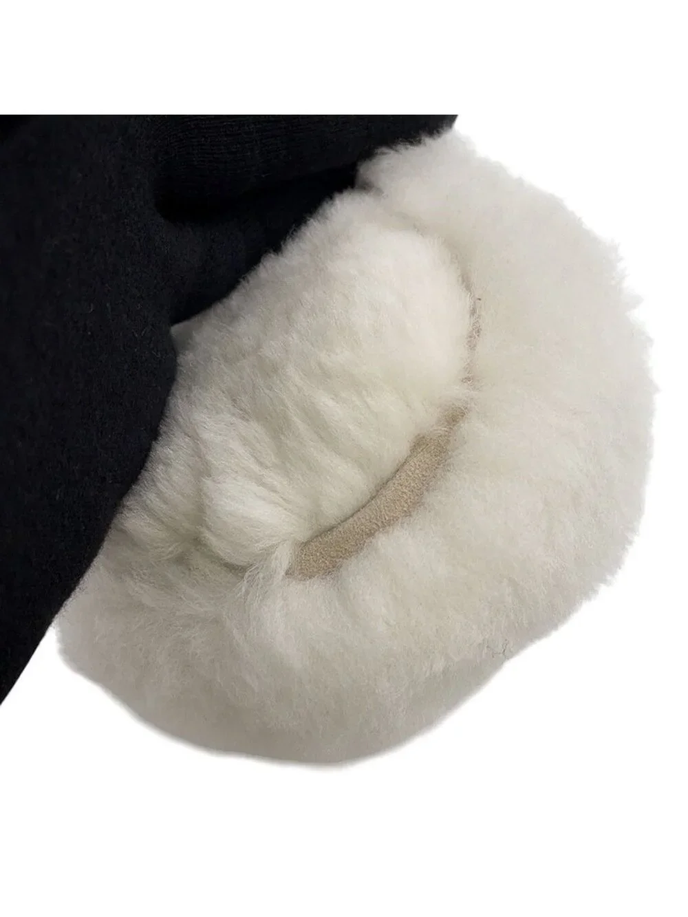 Chanel Ear Muffs CC Logo Shearling Lambskin Coco Neige Collection Black White